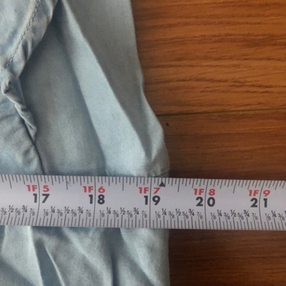 ELLA MOSS V-Neck Flutter Cap Sleeve Lt. Blue Cotton Wrap Dress NWOT/XL - Picture 5 of 5